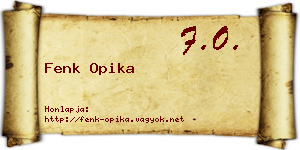 Fenk Opika névjegykártya